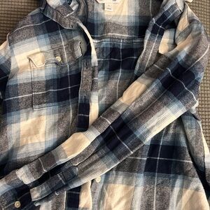 Men’s Old Navy Blue and White Plaid Button-Up Shirt